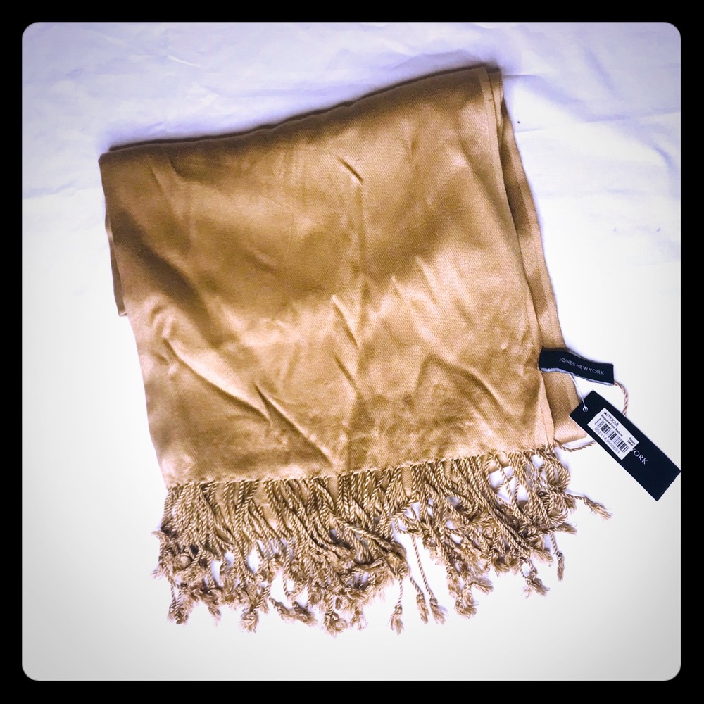 Jones New York tan pashmina scarf NWT